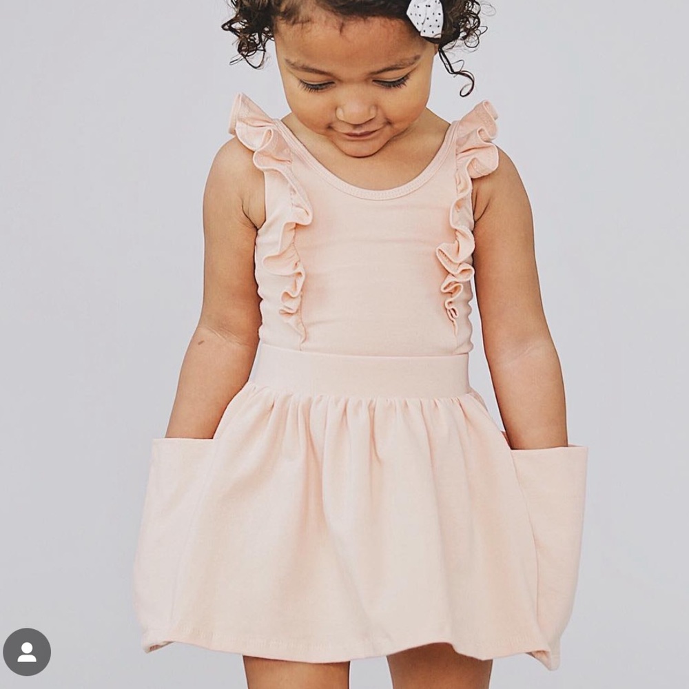 Remie Girl Pocket Skirt in blush pink, size 12 mo